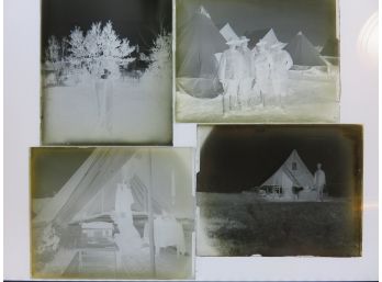Misc Lot Of 4 Negative Glass Plates