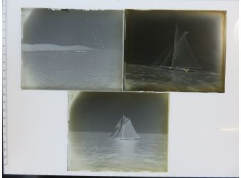 3 Boat Glass Plate Negatives