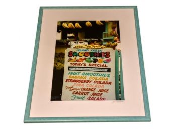 Limited Edition Framed Photograph Island Fresh Smoothies By Janet Zuckerman