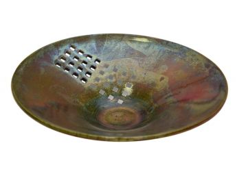 Large Iridescent Pierced Bowl