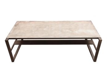 Concrete And Iron Base Coffee Table