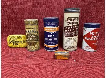 Vintage Bicycle Tube Repair Tins & Early Kodak Tin