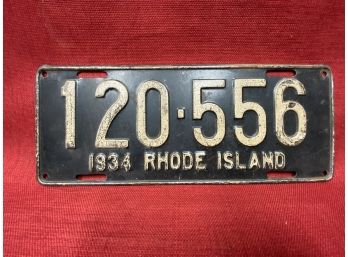 1934 Rhode Island License Plate