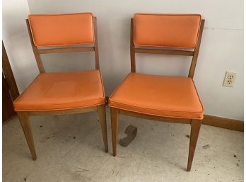 A Pair (2) Vibrant Orange MCM Chairs ( More Pairs In This Sale )