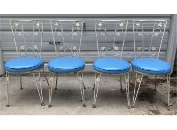 Group Of 4 1950s Antarenni Wrougt Iron Chairs