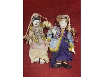 Great Pair Of Oriental Marionettes