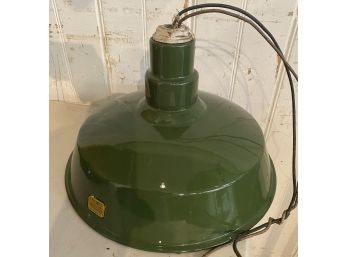 Antique Green Enamel Industrial Light Fixture