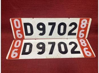 1986 European License Plates