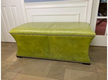Green Leather Upholstered Bench