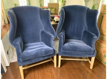 Restoration Hardware Blue Velvet Chairs