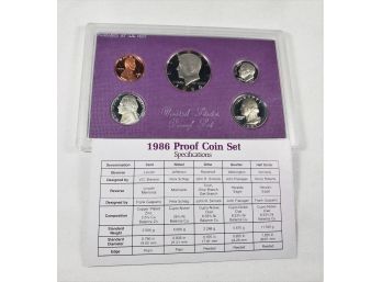1986 Proof Set In Original Government Packaging