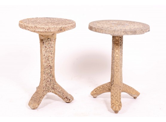 Pair Of Terrazzo Patio Accent Tables