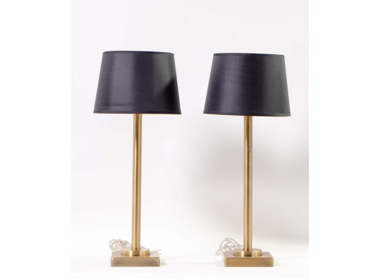 Pair Of Modernist Brass Lamps
