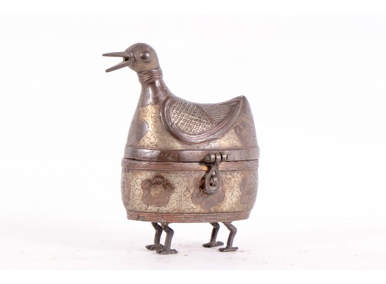Mixed Metal Box In The Form Of A Duck
