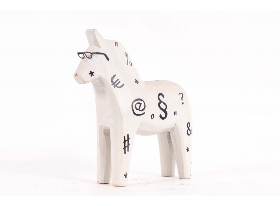Painted Horse With Glasses Figurine