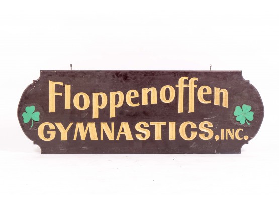 Carved Wooden Sign Floppenoffen Gymnastics