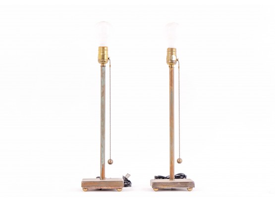 Pair Of Copper Table Lamps