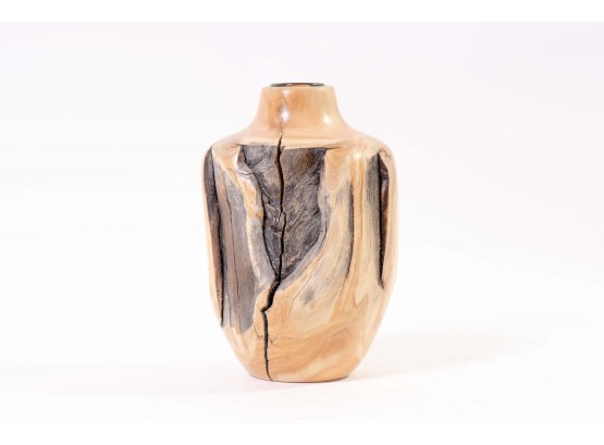 Signed Petrified Wood Art Vase