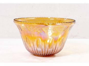 Midcentury Yellow Luster Glass Fruit Bowl