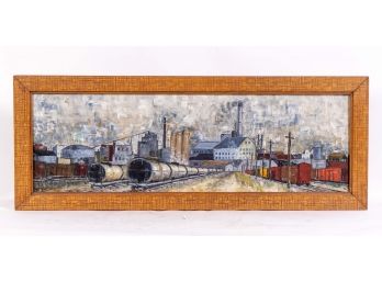 1960s Painting Of Columbia Chemical Plant In Barberton, Ohio