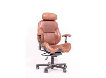 Brown Leather Modern Office Chair