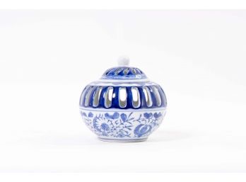 Blue & White Asian Ceramic Incense Burner
