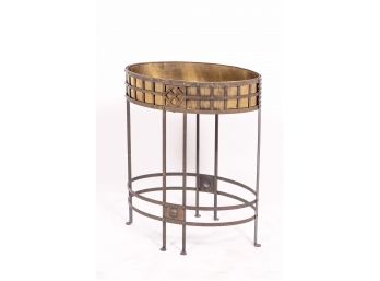 Oval Copper & Brass Plant Stand