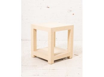 Grasscloth Wrapped Accent Table