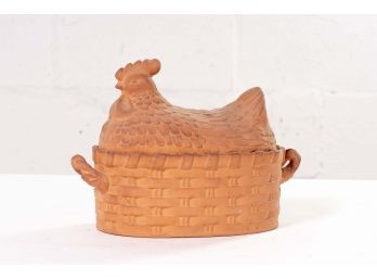 Terracotta Crock In The Form Of A Laying Hen
