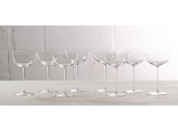 Set Of Eight Slovakian Crystal Champagne Coupe Glasses