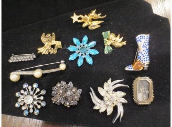 Collection Of 11 Brooches / Pins