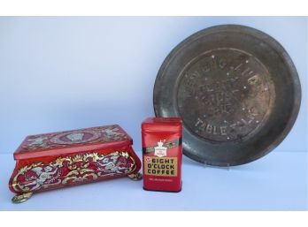 Vintage Tin Set And Pie Pan