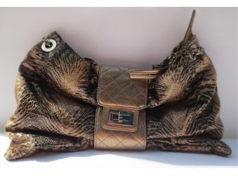 Bobby Schandra Animal Print Shoulder Bag Clutch