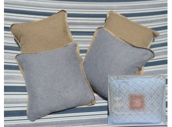 Pottery Barn Down Pillows And King Bed Spread