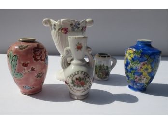 Collection Of 5 China Mini Bud Vases