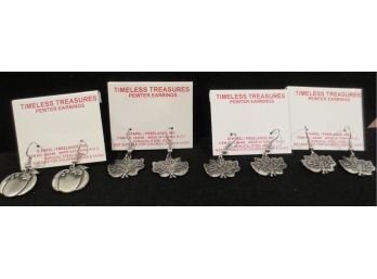 Timeless Treasures Collection Of Pewter Earrings 6 Pairs