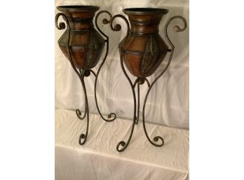 234, Pair Tall Decorations In Metal