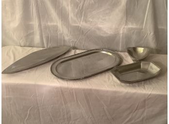224, Pewter Platters, 4pc.