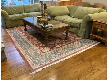347, Large Indian Red And Blue Rug