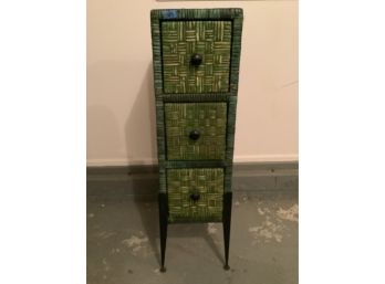 369, Green Wicker 3 Drawer, Coordinating Items Available