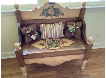 273, Hand Painted Bench With Storage