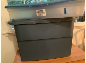 393, Two Large Storage Containers With Lids