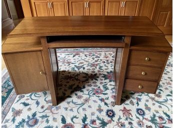 Mid-century Modern Curved Maple Executive Office Desk And Complimenting Chair
