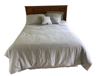 Full Sized Bed And Bedding - Headboard NOT Incuded