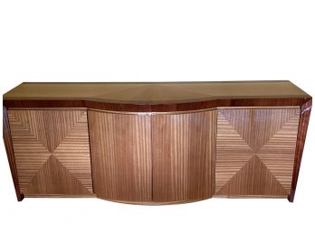 Dakota Johnson Mid-century Modern Glossy Maple Sideboard With Inlay Design Pattern