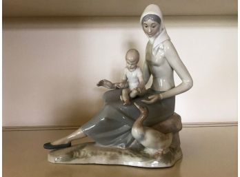 NAO Lladro Figurine Mother And Small Boy