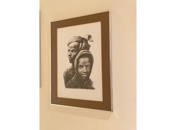 Beautiful Framed Sepia Sketch Youth Portraits