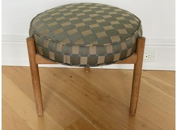 Mid-century Inspired Small Stool With Cushioned Seat