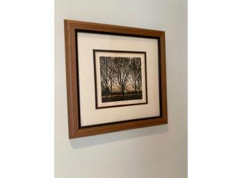Framed Sepia Art Print 'trees Together'