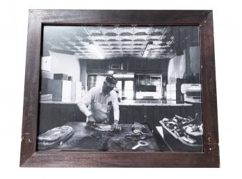 A Vintage Framed Photograph Of A Butcher